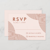 赤面とテラコッタ幾何結婚旋回 出欠カード (正面/裏面)