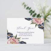 赤面とネイビーブルーピーニー結婚ズ サンキューカード (スタンド正面)