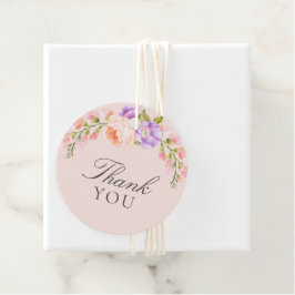 赤面とバイオレット開花ベビーシャワー フェイバータグ