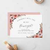 赤面とバラフローラは私の花ガールカード ノートカード (正面/裏面インサイチュ)