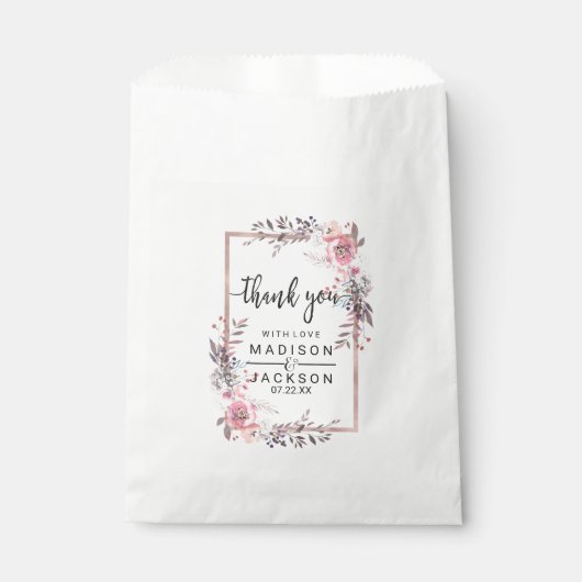 赤面とバラ金ゴールドフレームフローラ結婚ズサンキュー フェイバーバッグ (正面)