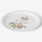 赤面とバラ金ゴールドフローラユニコーンベビーシャワー ペーパープレート (アングル)