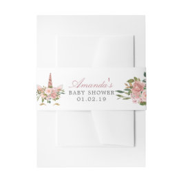 赤面とバラ金ゴールドフローラユニコーンベビーシャワー 招待状ベリーバンド