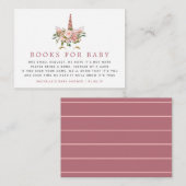 赤面とバラ金ゴールドユニコーン赤ちゃんシャワーブックリクエスト エンクロージャーカード (正面/裏面)