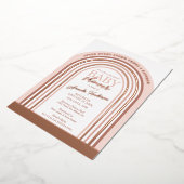 赤面とバラ金ゴールドレインボーベビーベビーシャワー 箔招待状 (回転した状態)