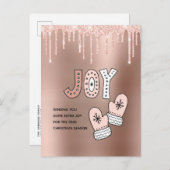 赤面とバラ金ゴールド2020年クリスマスに喜びを送る シーズンポストカード (正面/裏面)