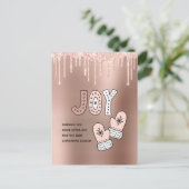 赤面とバラ金ゴールド2020年クリスマスに喜びを送る シーズンポストカード (スタンド正面)