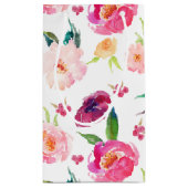 赤面とピンクの水色の牡丹のパターン抱き枕 スモールペーパーバッグ (裏面)