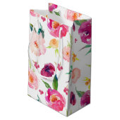 赤面とピンクの水色の牡丹のパターン抱き枕 スモールペーパーバッグ (裏面アングル)