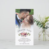 赤面とブルグンディ結婚の感謝の写真 サンキューカード (スタンド正面)