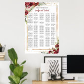 赤面とブルゴーニュのフローラ金ゴールドフレームアルファベット ポスター (ホームオフィス)