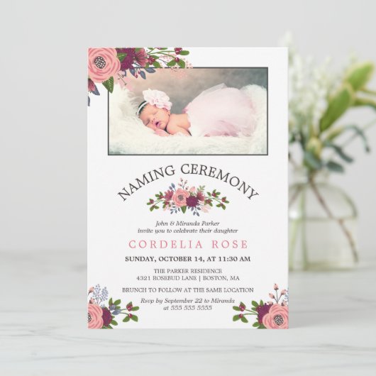 赤面とブルゴーニュの花 – 命名セレモニー 招待状 (スタンド正面)