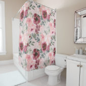 赤面とブルゴーニュバラ シャワーカーテン (インサイチュ)