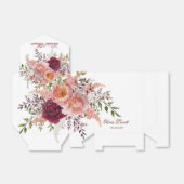 赤面とブルゴーニュ水彩牡丹ブライダルシャワー フェイバーボックス (折り畳みなし)