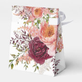 赤面とブルゴーニュ水彩牡丹ブライダルシャワー フェイバーボックス (裏面サイド)