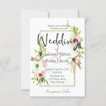 赤面とホワイトウォーター色フローラ結婚のinvitati