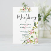 赤面とホワイトウォーター色フローラ結婚のinvitati 招待状 (スタンド正面)