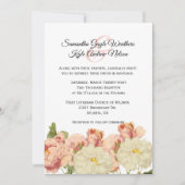 赤面とホワイトオールドバラ結婚式招待状 招待状 (正面)