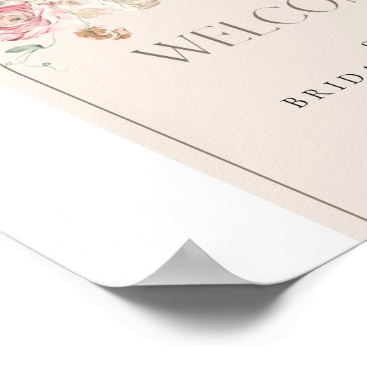 赤面とホワイトフローラアーチウェルカム ポスター (角)