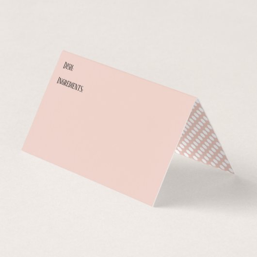 赤面とホワイト水玉模様ポットラックディッシュレシピカード 名刺 (正面)