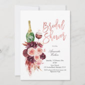 赤面とマルサラワインブライダルシャワー招待 招待状 (正面)