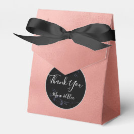 赤面とミニマルブラックカスタムウェディング フェイバーボックス