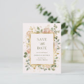赤面と中立フローラ |結婚式の保存日 ポストカード (スタンド正面)