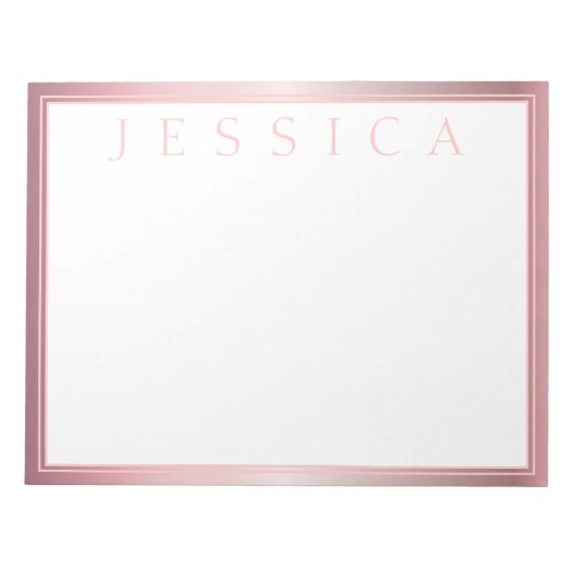 赤面と微妙なバラ グラデーション |お名前 ノートパッド (正面)