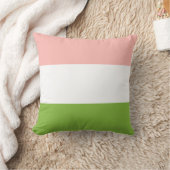 赤面と春グリーンストライプの枕 クッション (ブランケット)