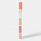 赤面と桃の色ブロック長方形モノグラムの Case-Mate iPhoneケース (裏面 / 右)