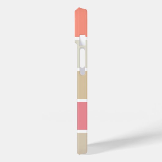 赤面と桃の色ブロック長方形モノグラムの Case-Mate iPhoneケース (裏面 / 左)