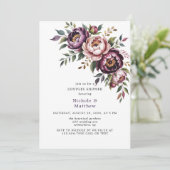 赤面と梅牡丹リースカップルのシャワー 招待状 (スタンド正面)