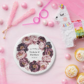 赤面と梅牡丹リース結婚ズ ペーパープレート (パーティー)