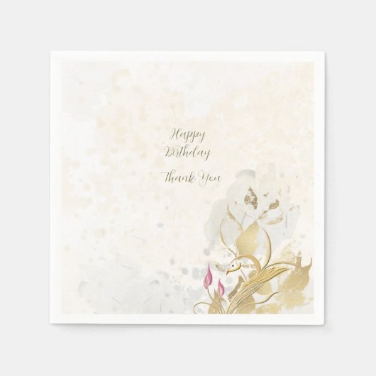 赤面と植物性ゴールデン離れ紙ナプキン スタンダードカクテルナプキン (正面)