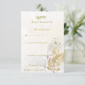 赤面と植物金ゴールド応答カード 出欠カード (スタンド正面)