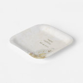 赤面と植物黄金の離れ紙プレート ペーパープレート (傾斜あり)