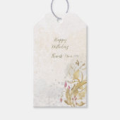 赤面と植物黄金離れのラベル ギフトタグ (正面)