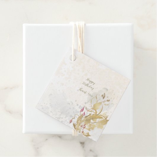 赤面と植物黄金離れメッセージカード フェイバータグ (インサイチュ)