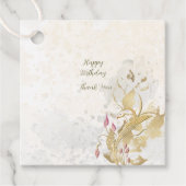 赤面と植物黄金離れメッセージカード フェイバータグ (正面)