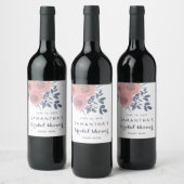 赤面と海軍のフローラブライダルシャワーワインラベル ワインラベル (ボトル)