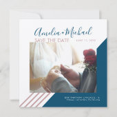 赤面と海軍のライン日付クラフトの保存 カード (正面)