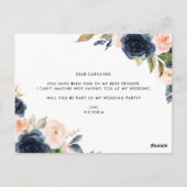 赤面と海軍の花が私の花の女の子 ポストカード (裏面)