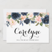 赤面と海軍の花が私の花の女の子 案内状 (正面)