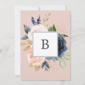 赤面と海軍の花 |の白結婚色 招待状 (裏面)