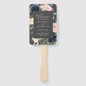 赤面と海軍の花 |グレー結婚式 プログラムファン ハンドファン (正面)