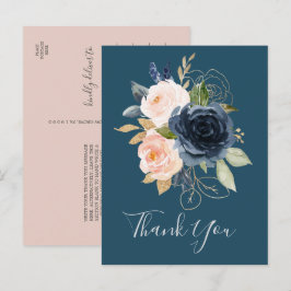 赤面と海軍の花 | Blue Thank Youポストカード ポストカード