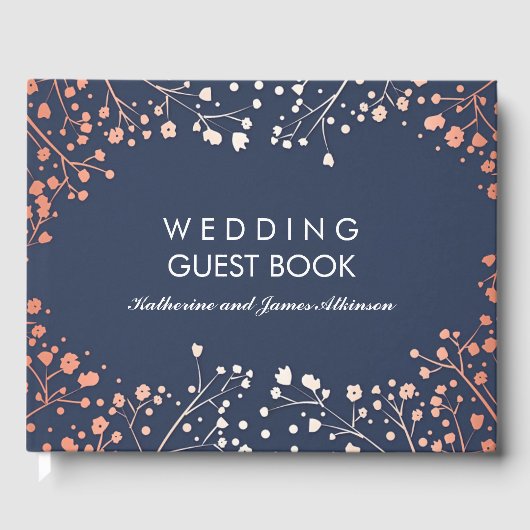 赤面と海軍フローラ赤ちゃんの息結婚の ゲストブック (正面)