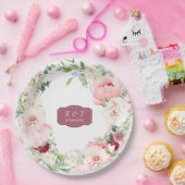 赤面と深いマウヴラウシュフローラ ペーパープレート (パーティー)