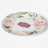 赤面と深いマウヴラウシュフローラ ペーパープレート (アングル)