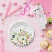 赤面と白および金ゴールドのスプラッシュと引用文結婚の ペーパープレート (パーティー)